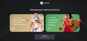 Hejgo online casino bonus